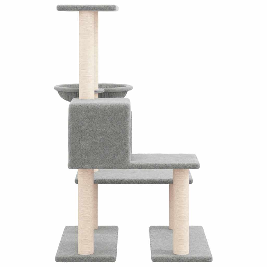 világosszürke macskabútor szizál kaparófákkal 94,5 cm
