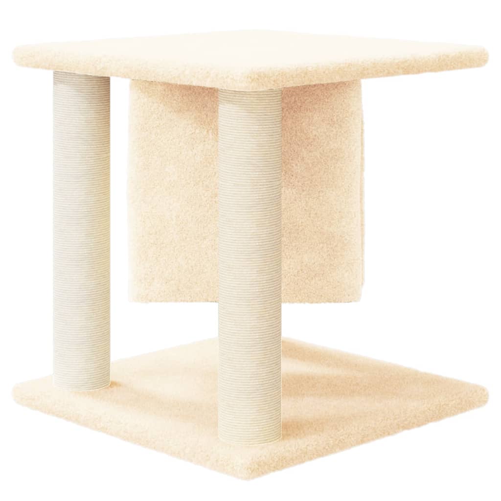 krémszínű macskabútor szizál kaparófákkal 37 cm