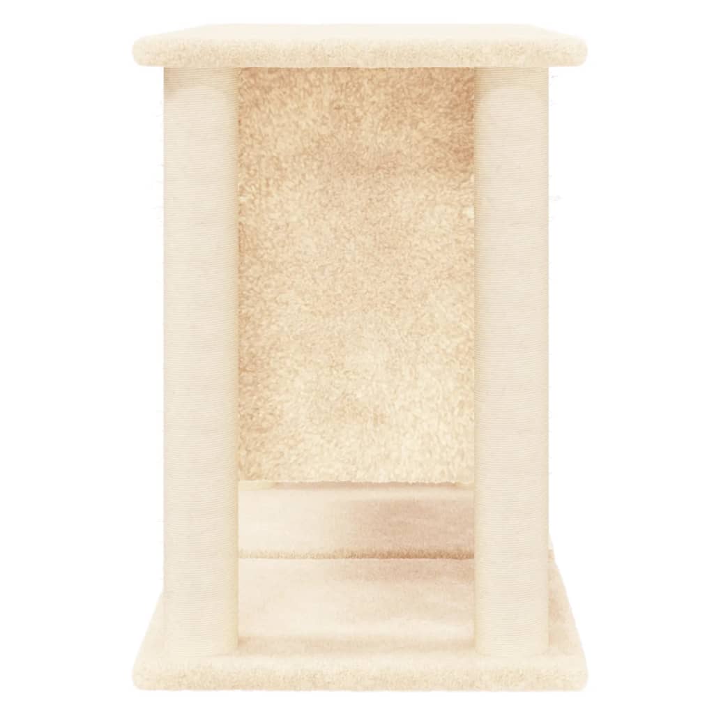 krémszínű macskabútor szizál kaparófákkal 50 cm
