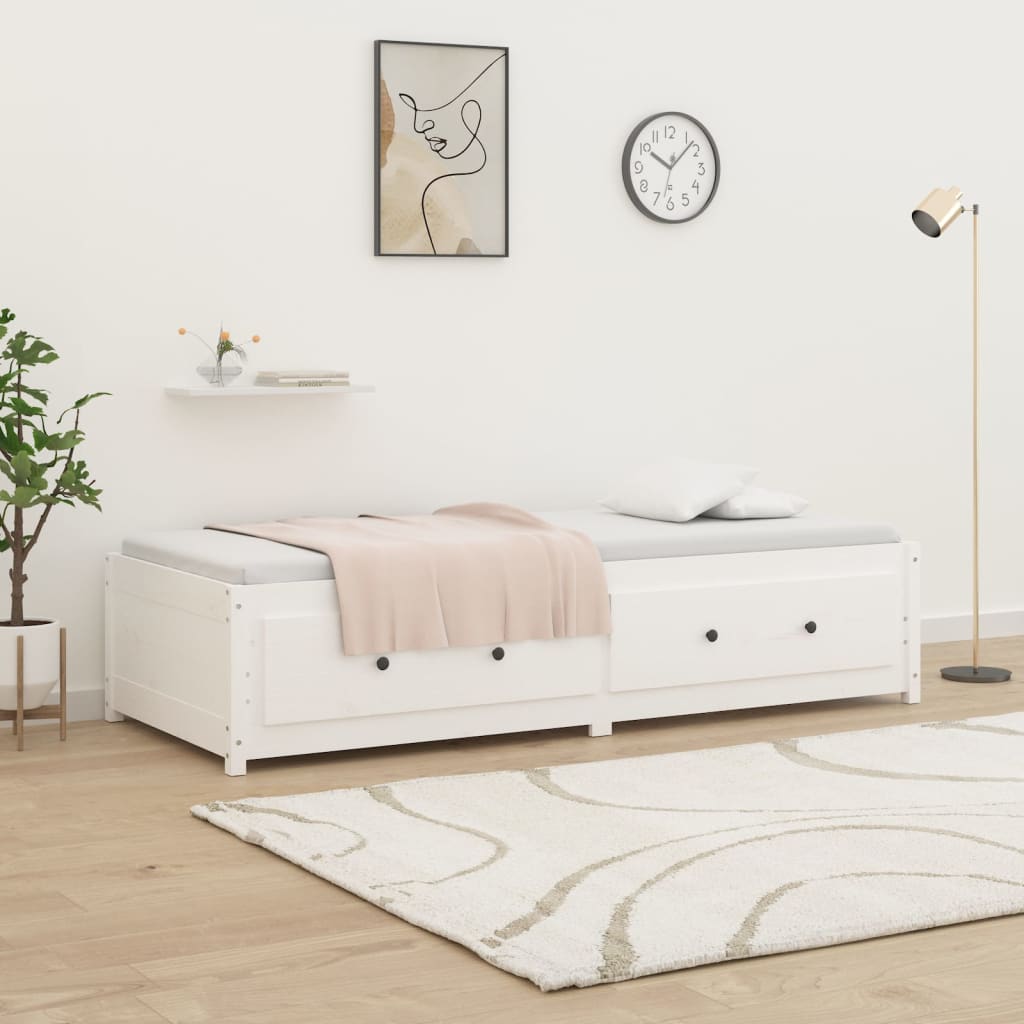 fehér tömör fenyőfa kanapéágy matrac nélkül 80 x 200 cm
