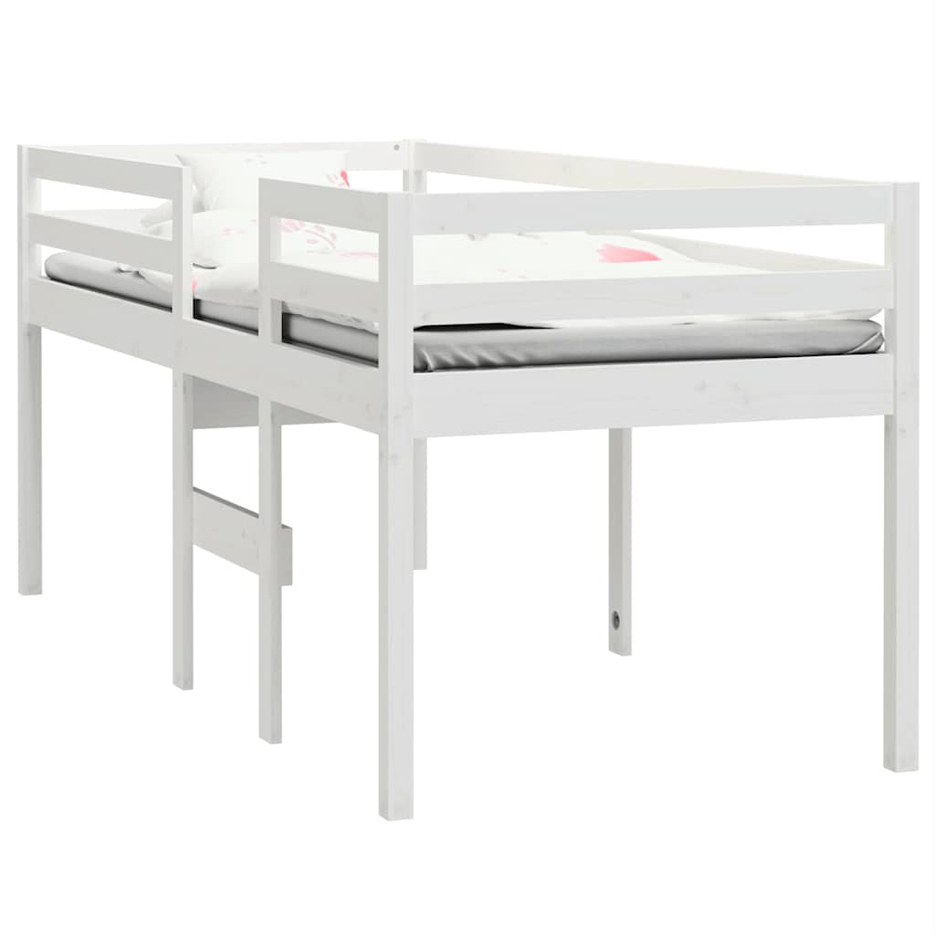 fehér tömör fenyőfa magasított ágy 90x200 cm