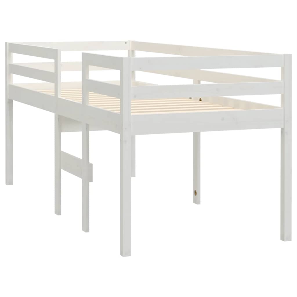 fehér tömör fenyőfa magasított ágy 90x200 cm