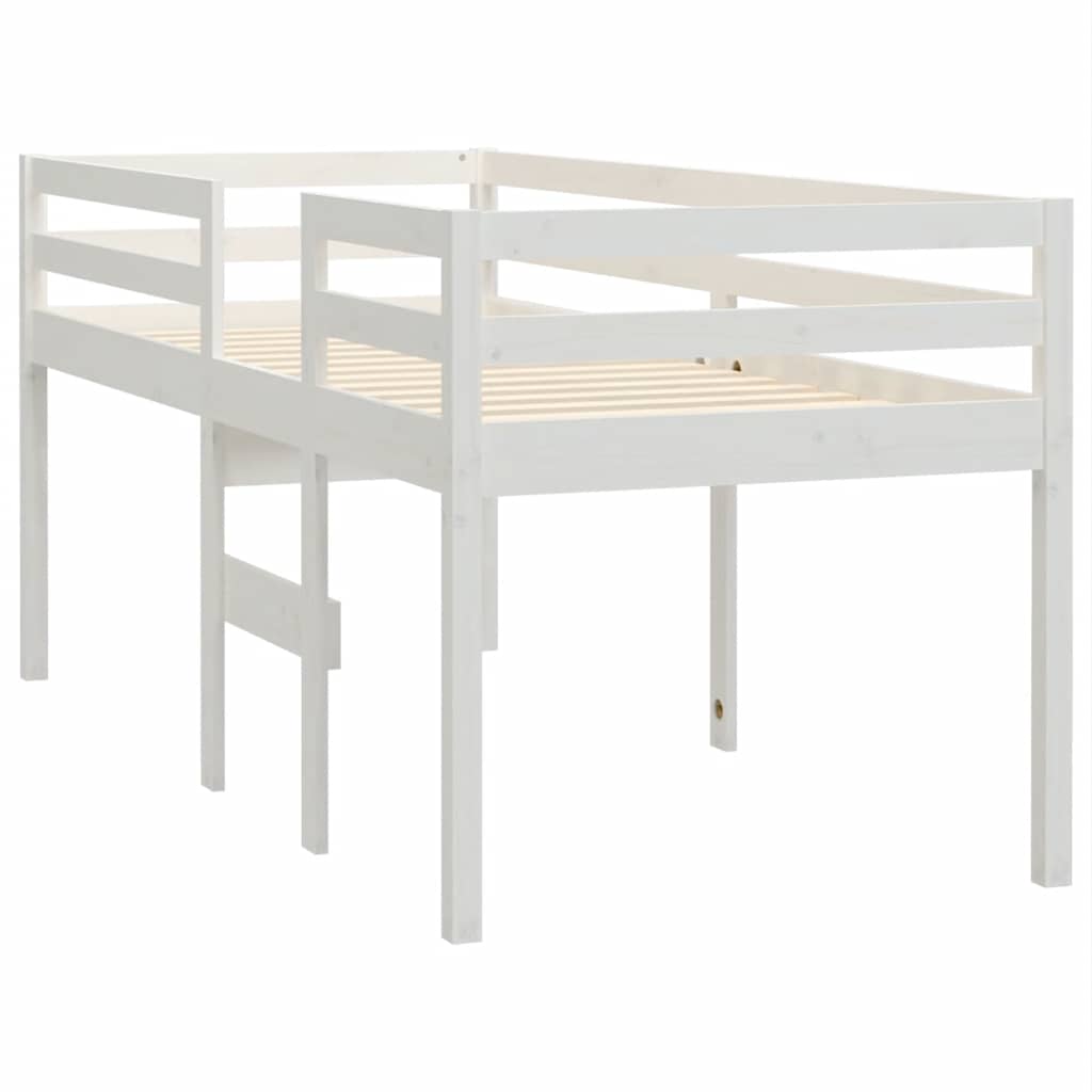 fehér tömör fenyőfa magasított ágy 80x200 cm