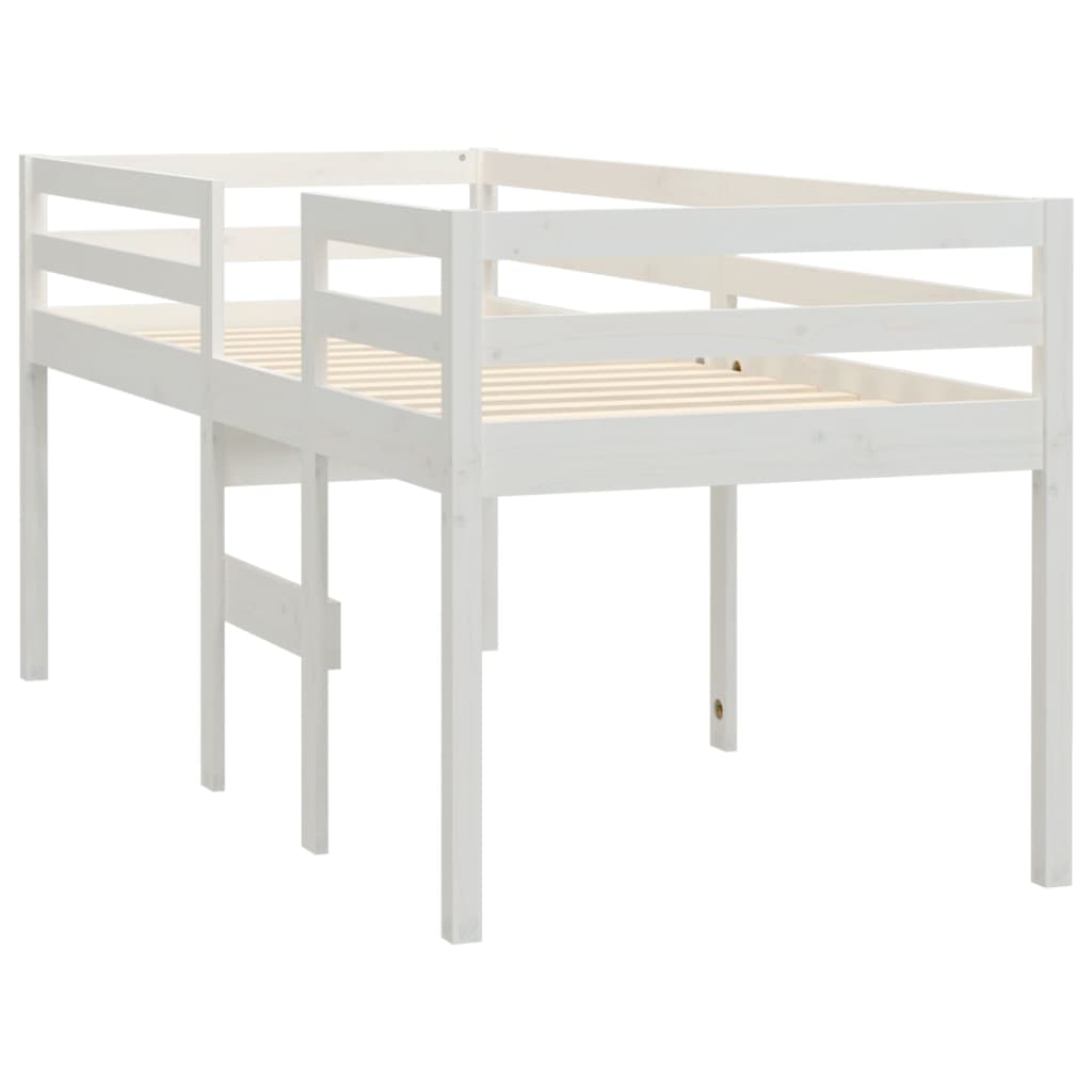 fehér tömör fenyőfa magasított ágy 90 x 190 cm