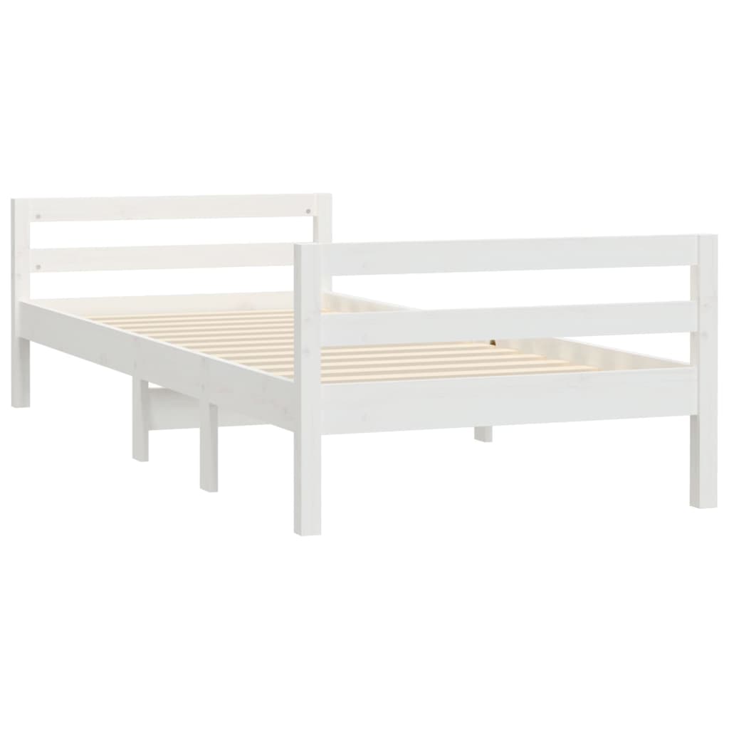 fehér tömör fenyő ágykeret matrac nélkül 80 x 200 cm