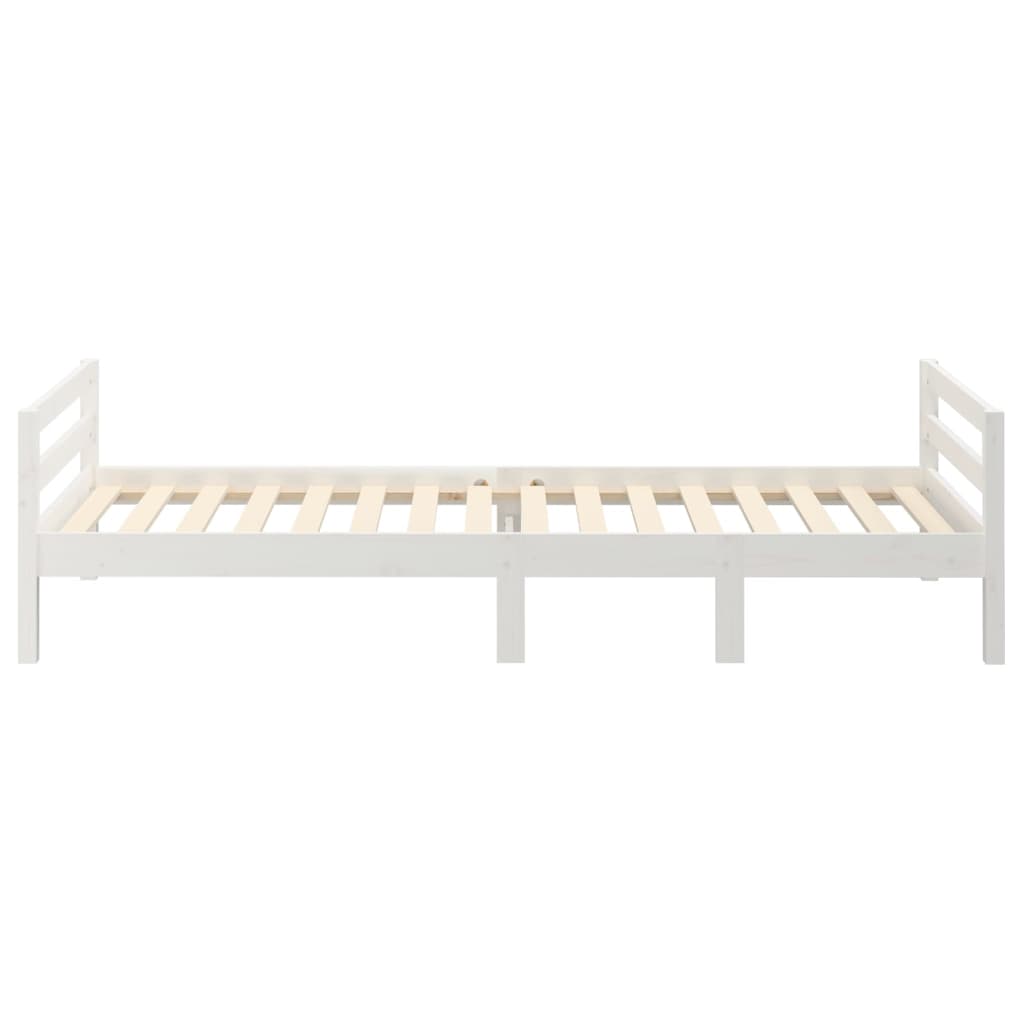 fehér tömör fenyő ágykeret matrac nélkül 80 x 200 cm