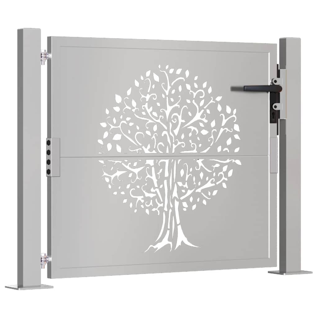 Corten acél kerti kapu 100x75 cm, fa mintázatú