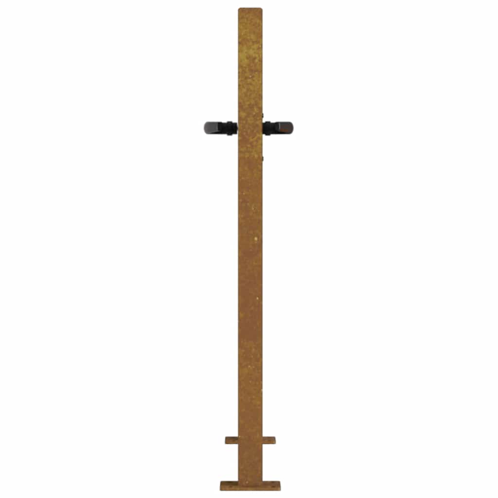 Corten acél kerti kapu 100x75 cm, fa mintázatú