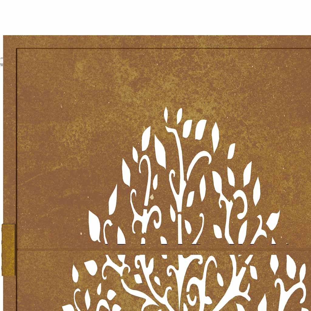 Corten acél kerti kapu 100x75 cm, fa mintázatú