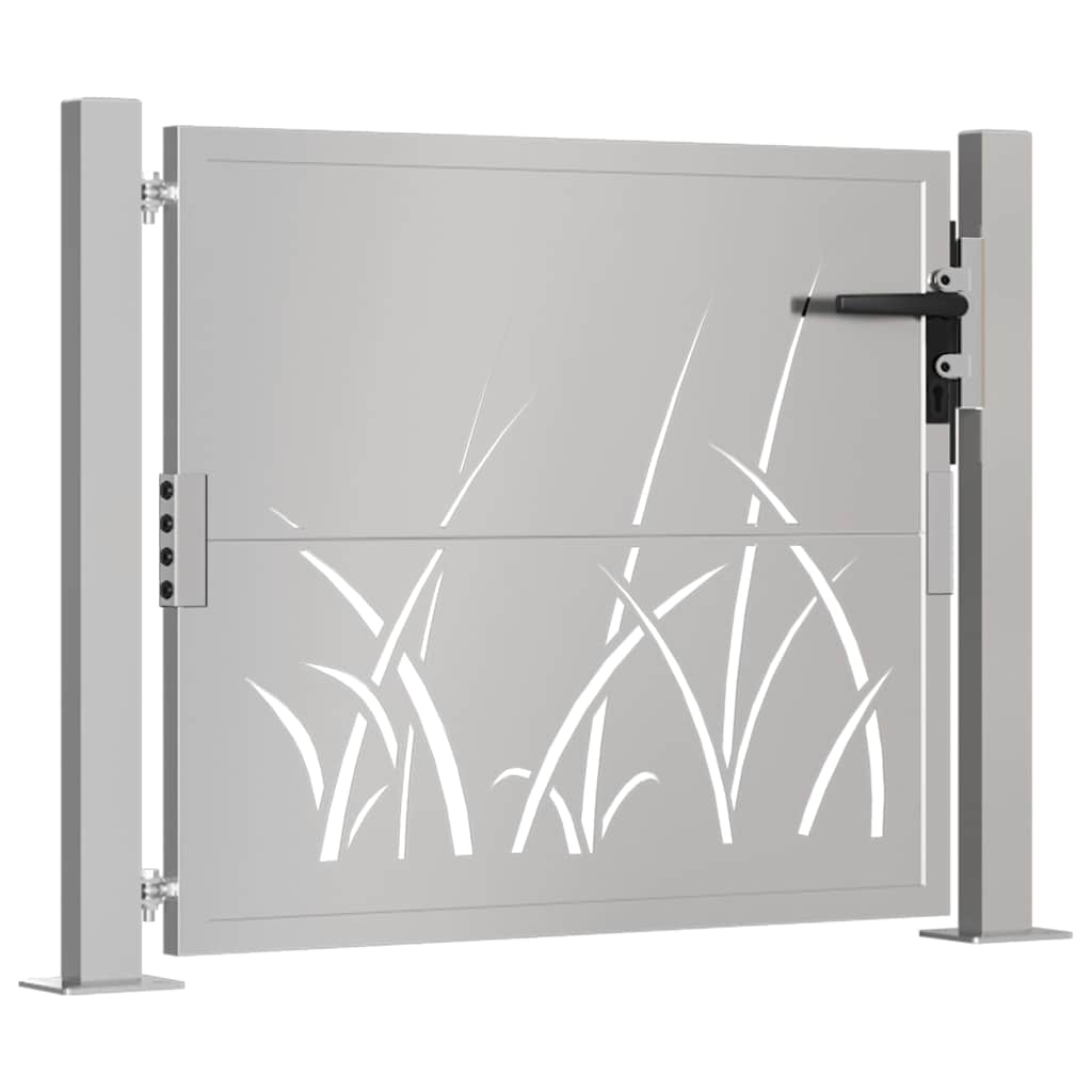 Corten acél kerti kapu 100x75 cm, fűmintás