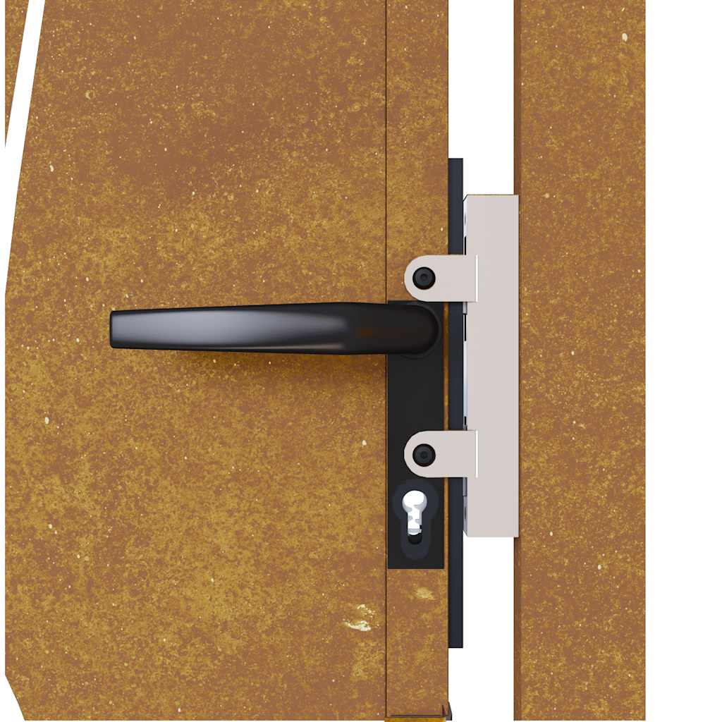 Corten acél kerti kapu 100x75 cm, fűmintás