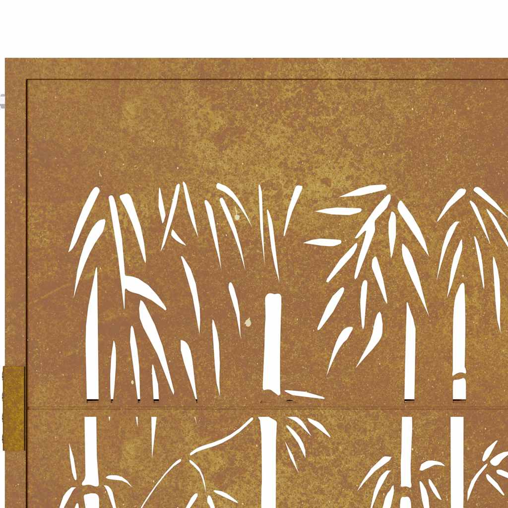 Corten acél, bambusz mintás kerti kapu 100x75 cm