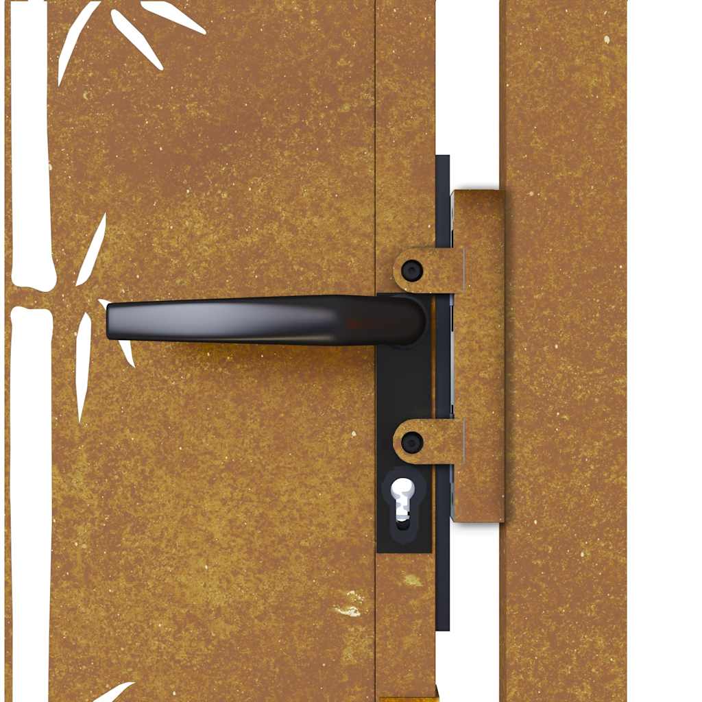 Corten acél, bambusz mintás kerti kapu 100x75 cm