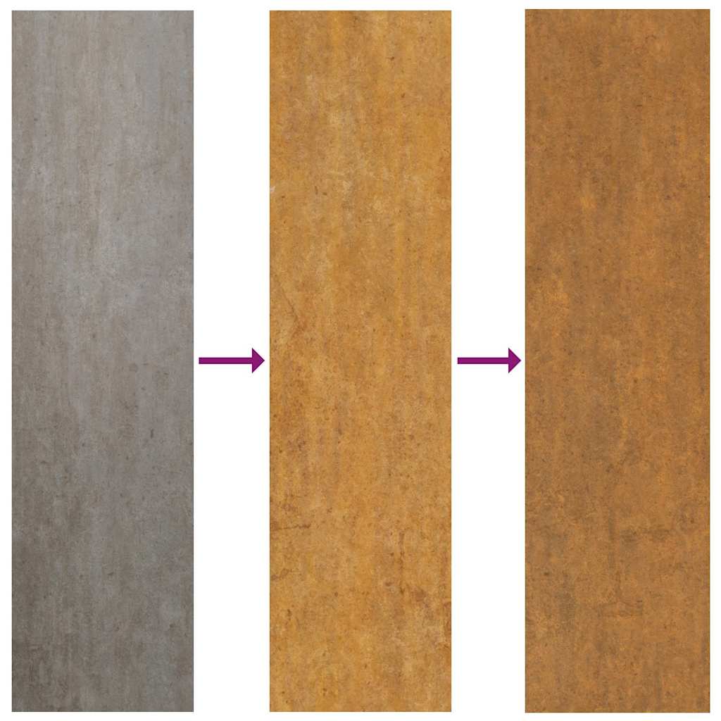 Corten acél, bambusz mintás kerti kapu 100x150 cm