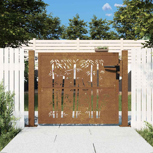 Corten acél kerti kapu 100x75 cm, négyzet alakú kivitelben