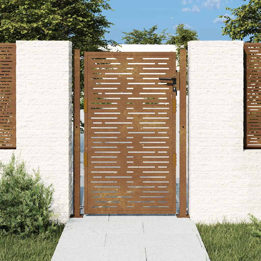 Corten acél kerti kapu 100x125 cm, négyzet alakú kivitelben