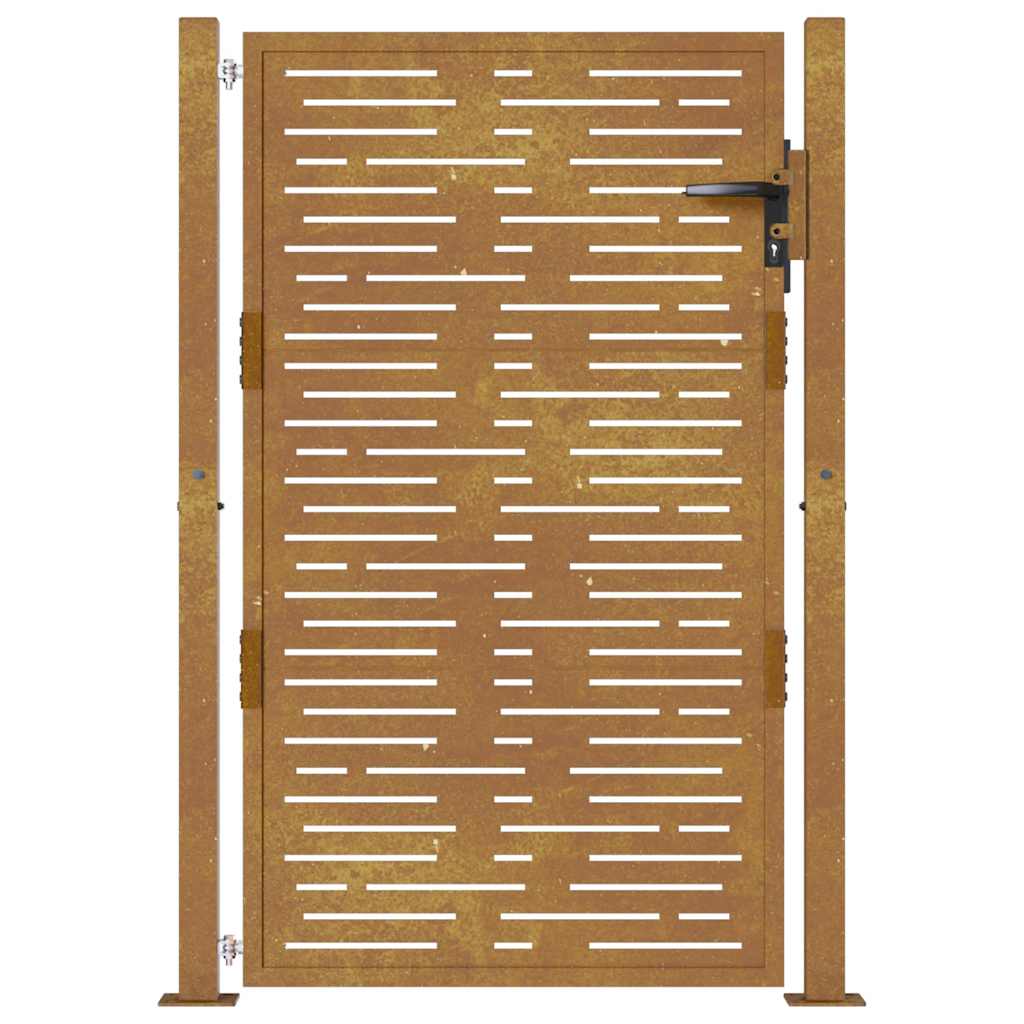 Corten acél kerti kapu 100x150 cm, négyzet alakú kivitelben