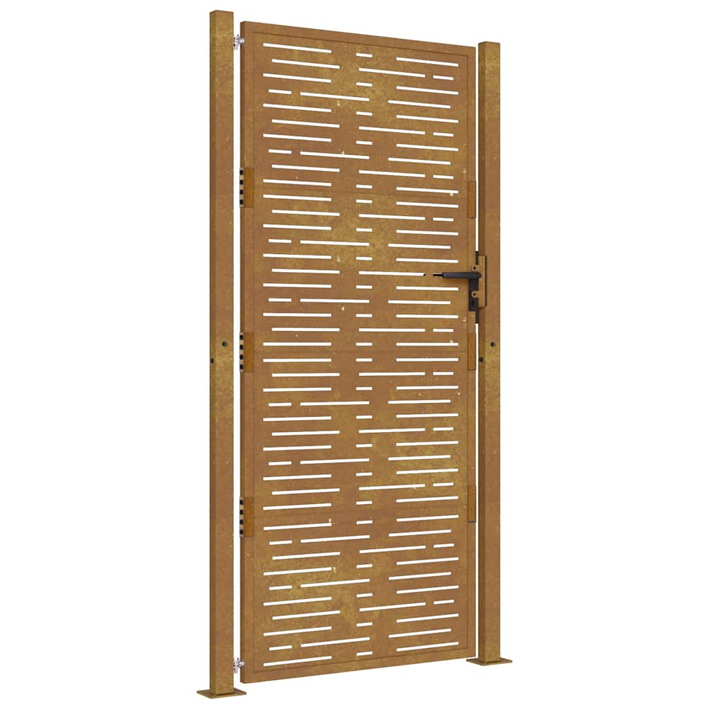 Corten acél kerti kapu 100x175 cm, négyzet alakú kivitelben