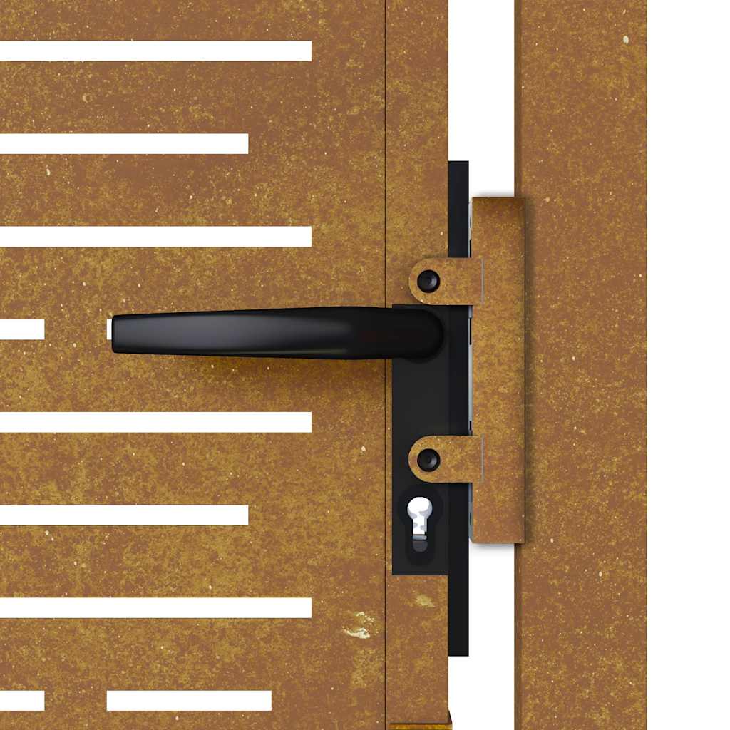 Corten acél kerti kapu 100x175 cm, négyzet alakú kivitelben