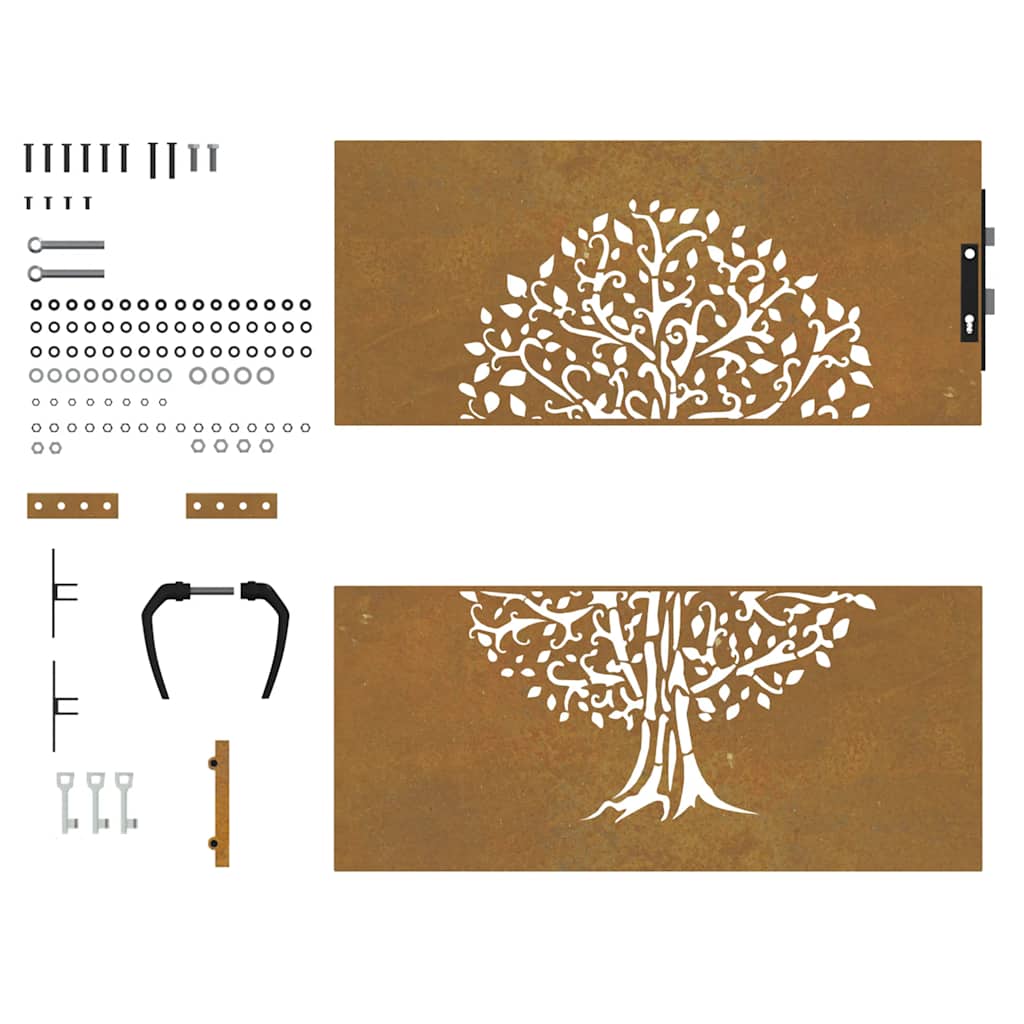 famintás corten acél kerti kapu 85x100 cm