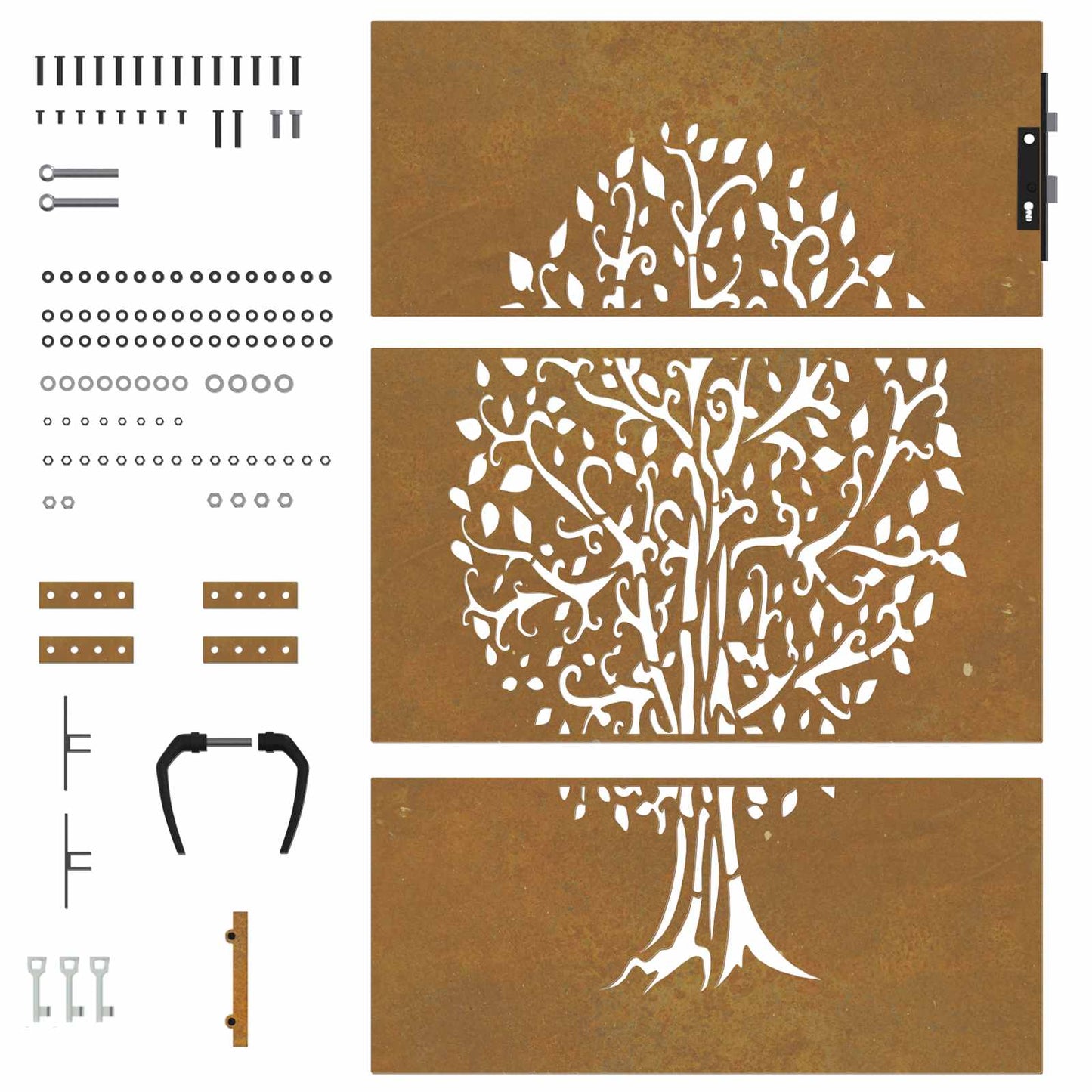 famintás corten acél kerti kapu 85x150 cm