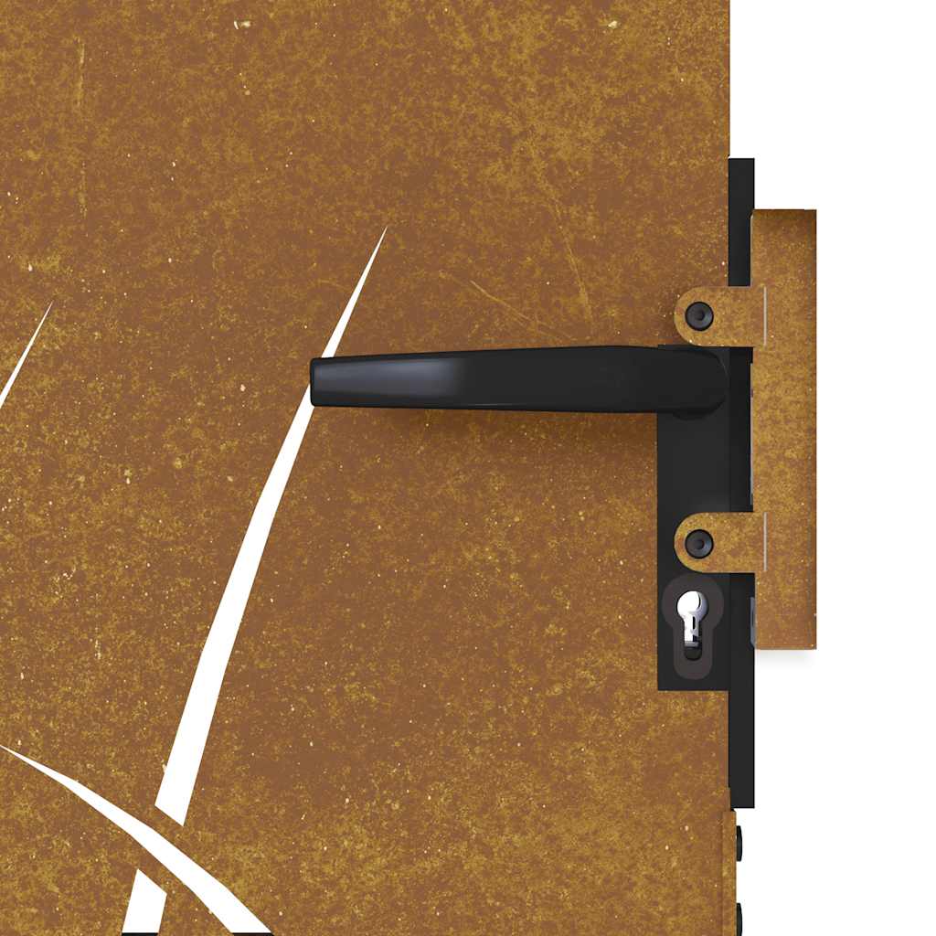 Corten acél kerti kapu 100x100 cm, fűmintás