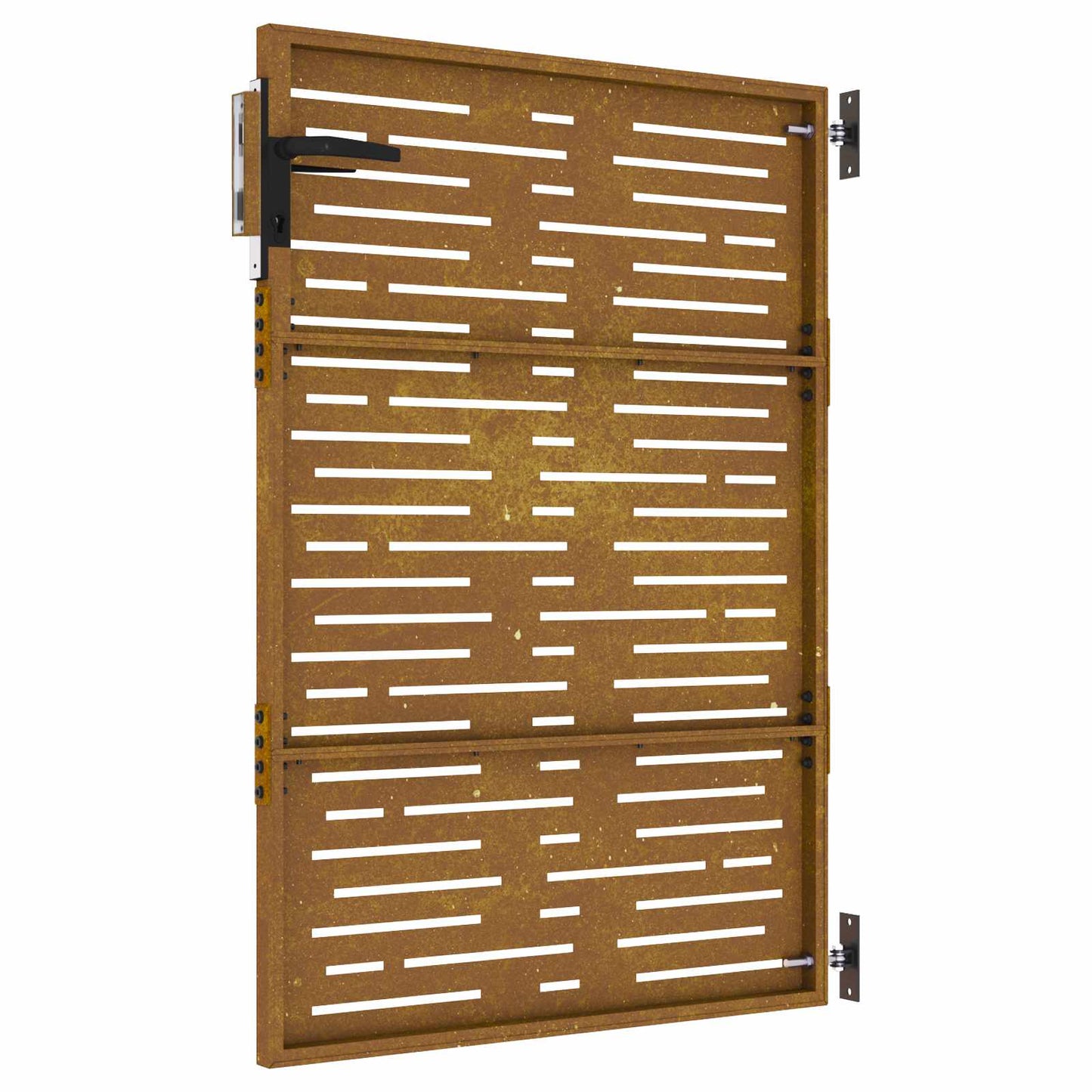 négyszögmintás corten acél kerti kapu 85 x 150 cm