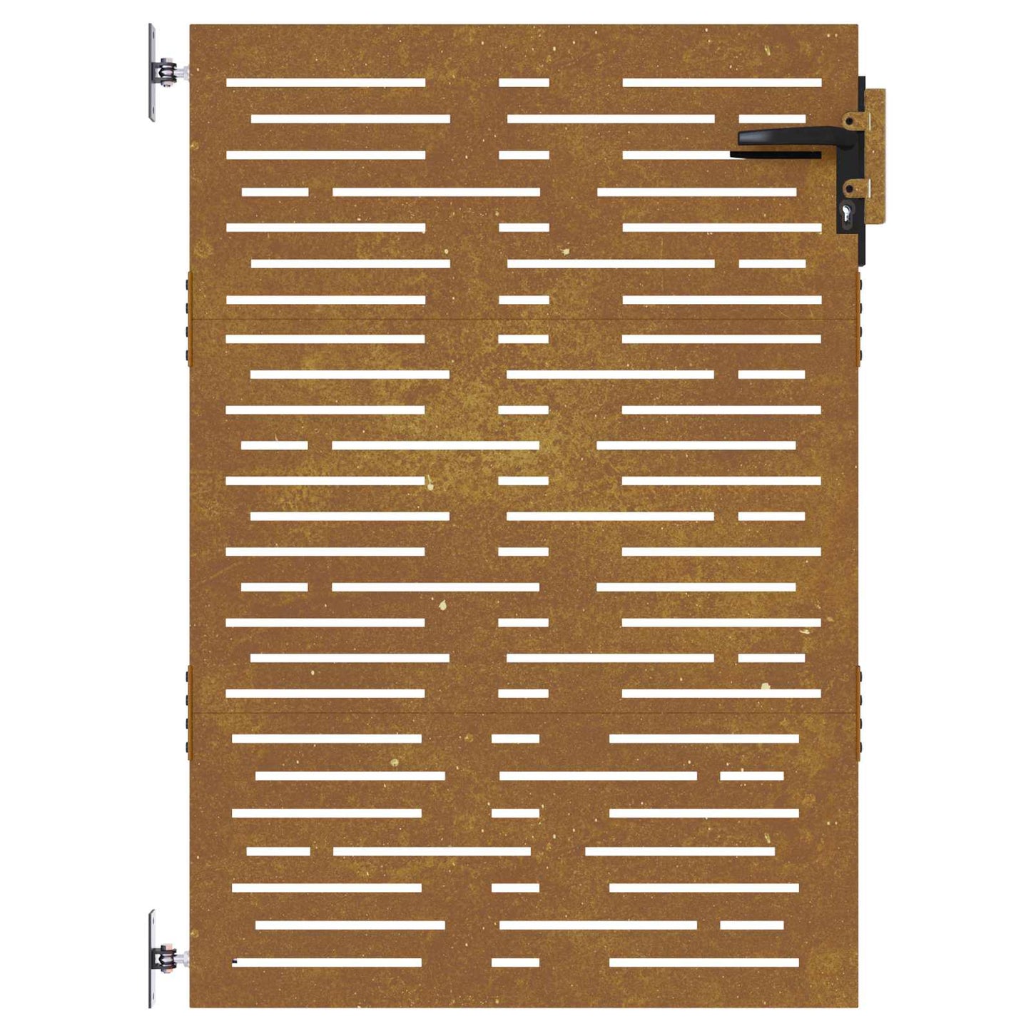 négyszögmintás corten acél kerti kapu 85 x 150 cm