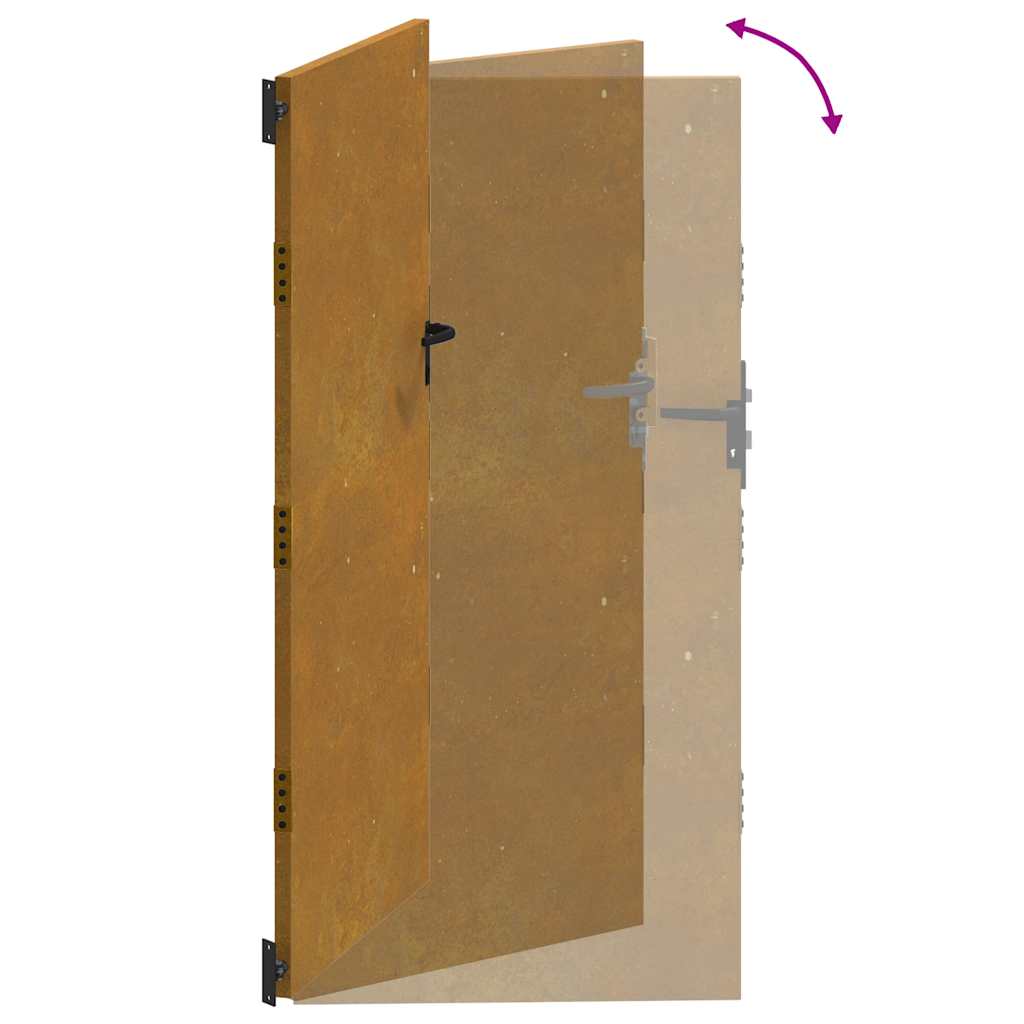 corten acél kerti kapu 85 x 175 cm