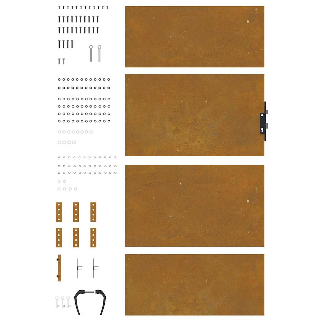 corten acél kerti kapu 85 x 175 cm