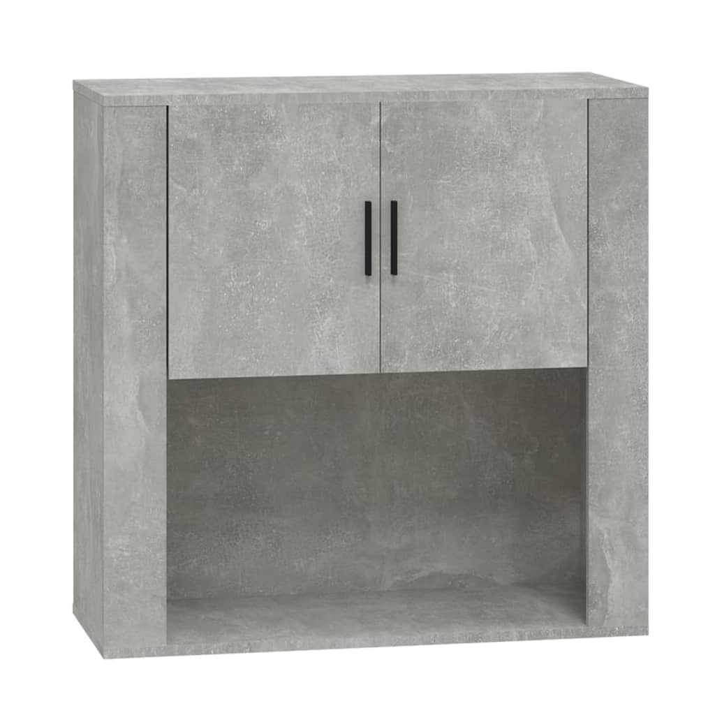 betonszürke szerelt fa faliszekrény 80 x 313 x 80 cm
