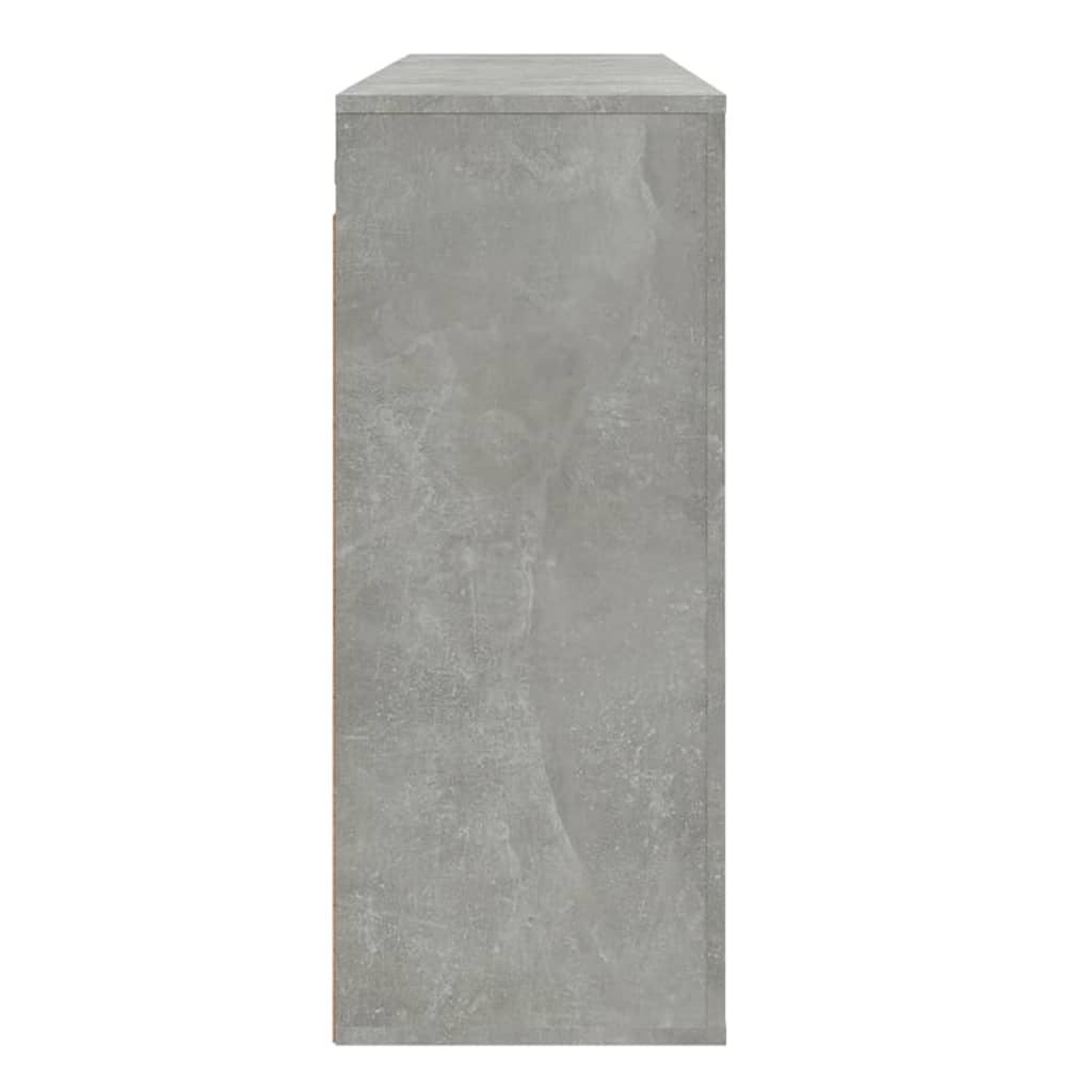 betonszürke szerelt fa faliszekrény 80 x 313 x 80 cm