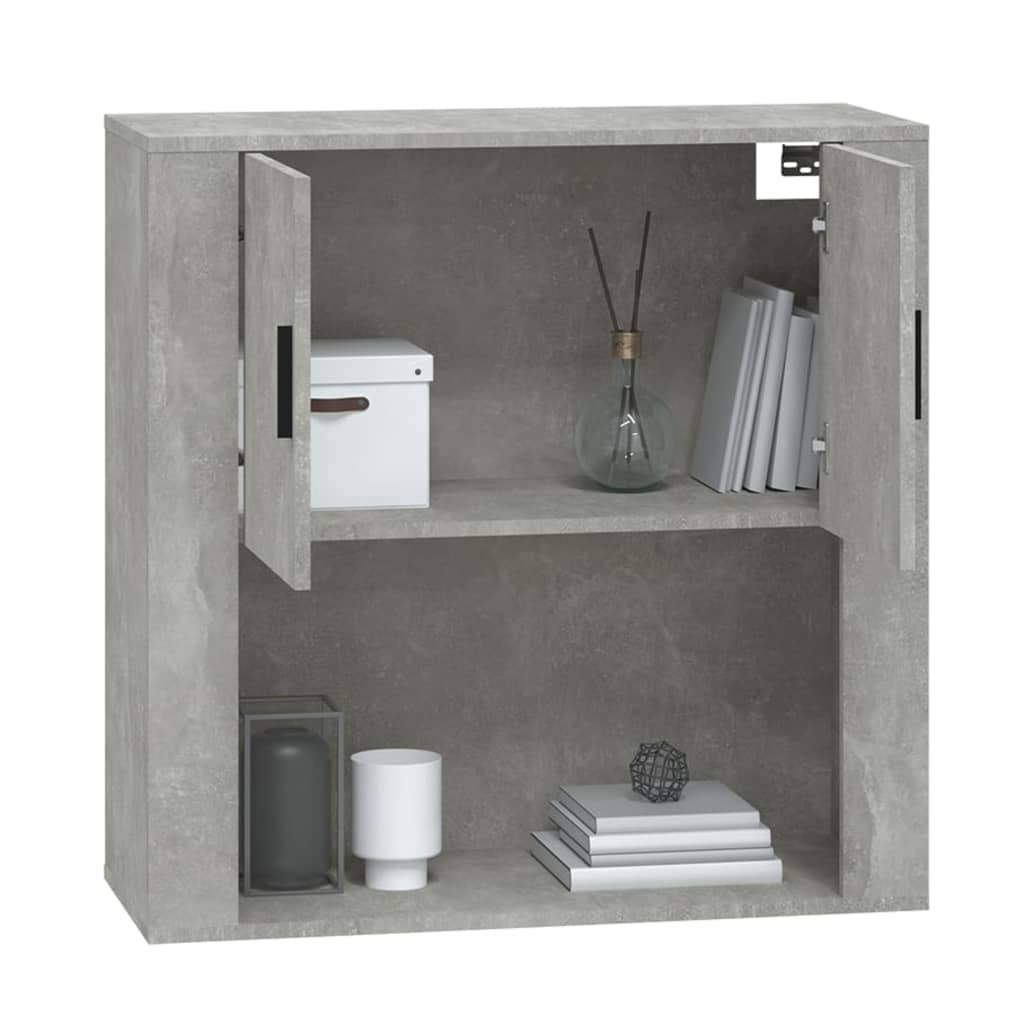 betonszürke szerelt fa faliszekrény 80 x 313 x 80 cm