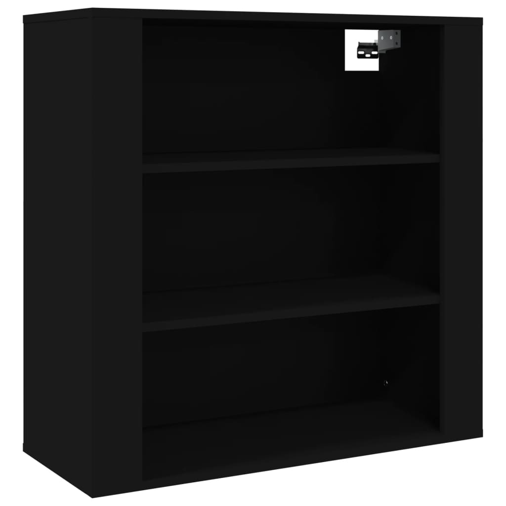fekete szerelt fa faliszekrény 80x33x80 cm