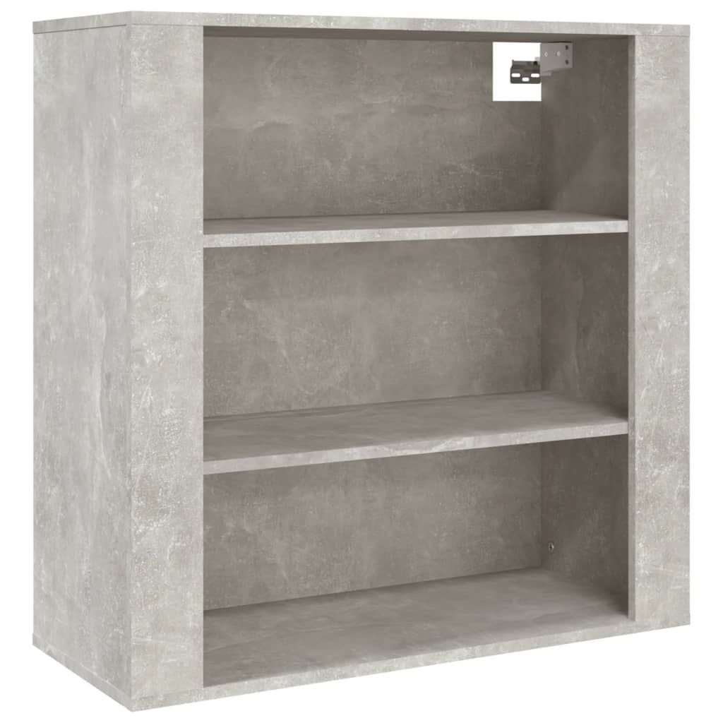 betonszürke szerelt fa faliszekrény 80 x 313 x 80 cm