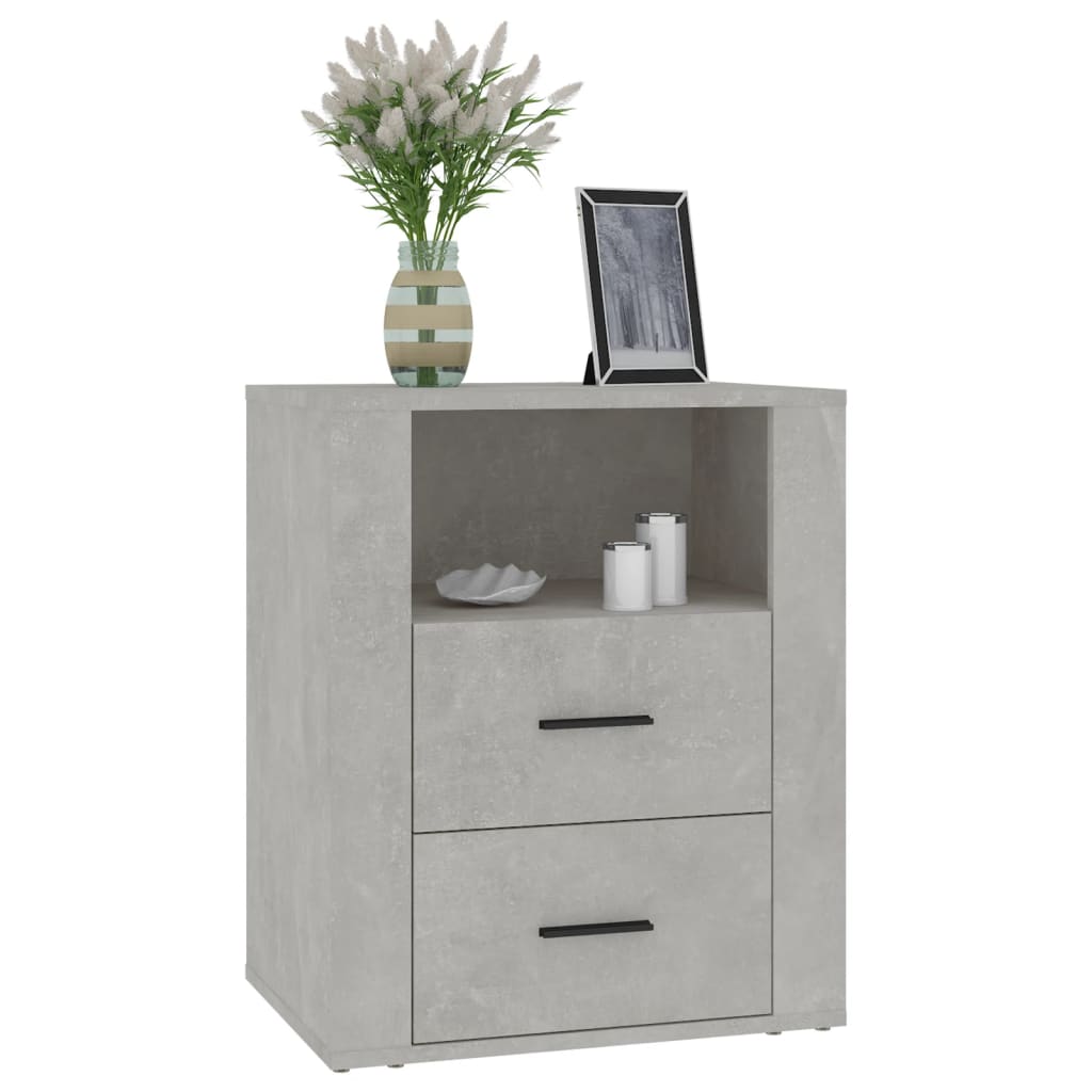 betonszürke szerelt fa éjjeliszekrény 50 x 36 x 60 cm