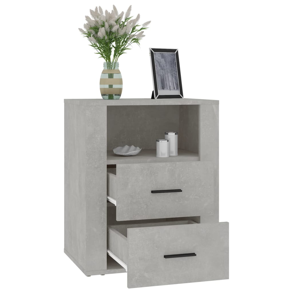 betonszürke szerelt fa éjjeliszekrény 50 x 36 x 60 cm