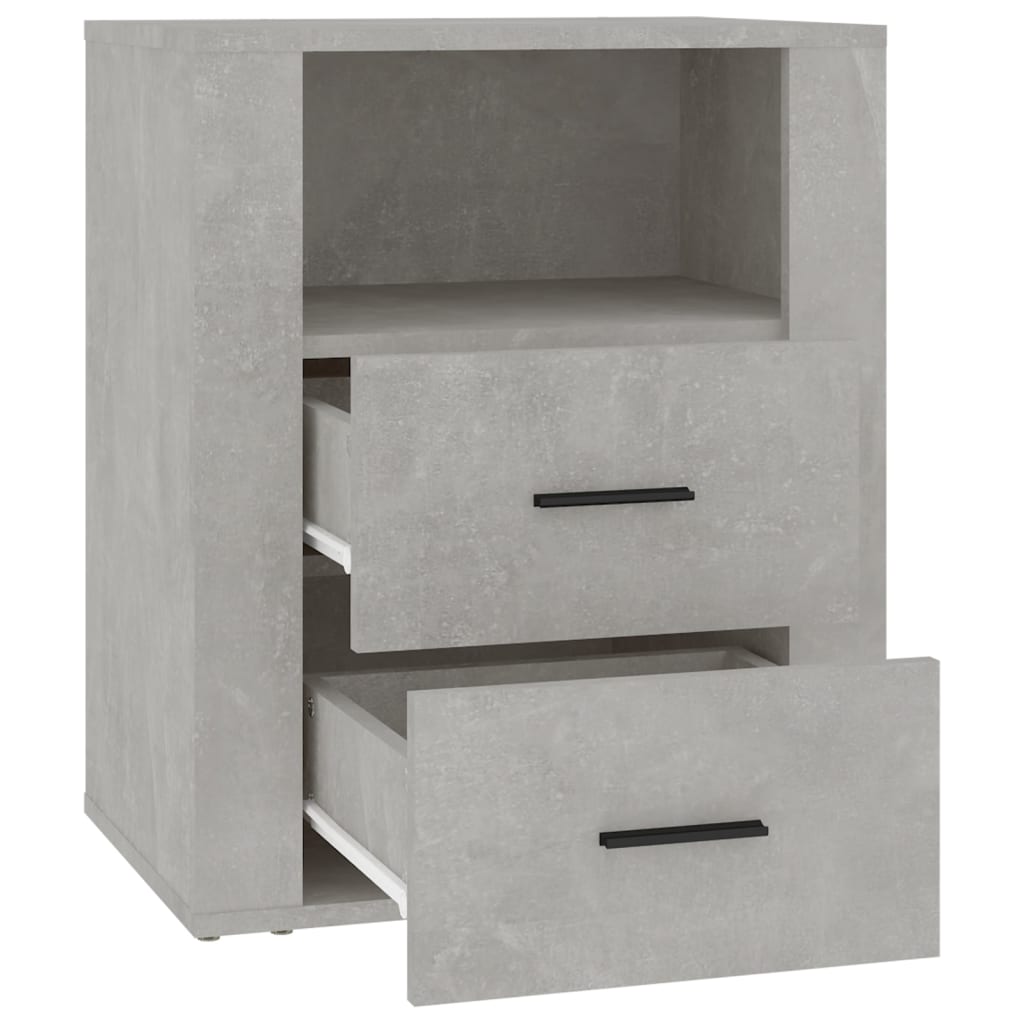 betonszürke szerelt fa éjjeliszekrény 50 x 36 x 60 cm