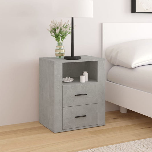 betonszürke szerelt fa éjjeliszekrény 50 x 36 x 60 cm