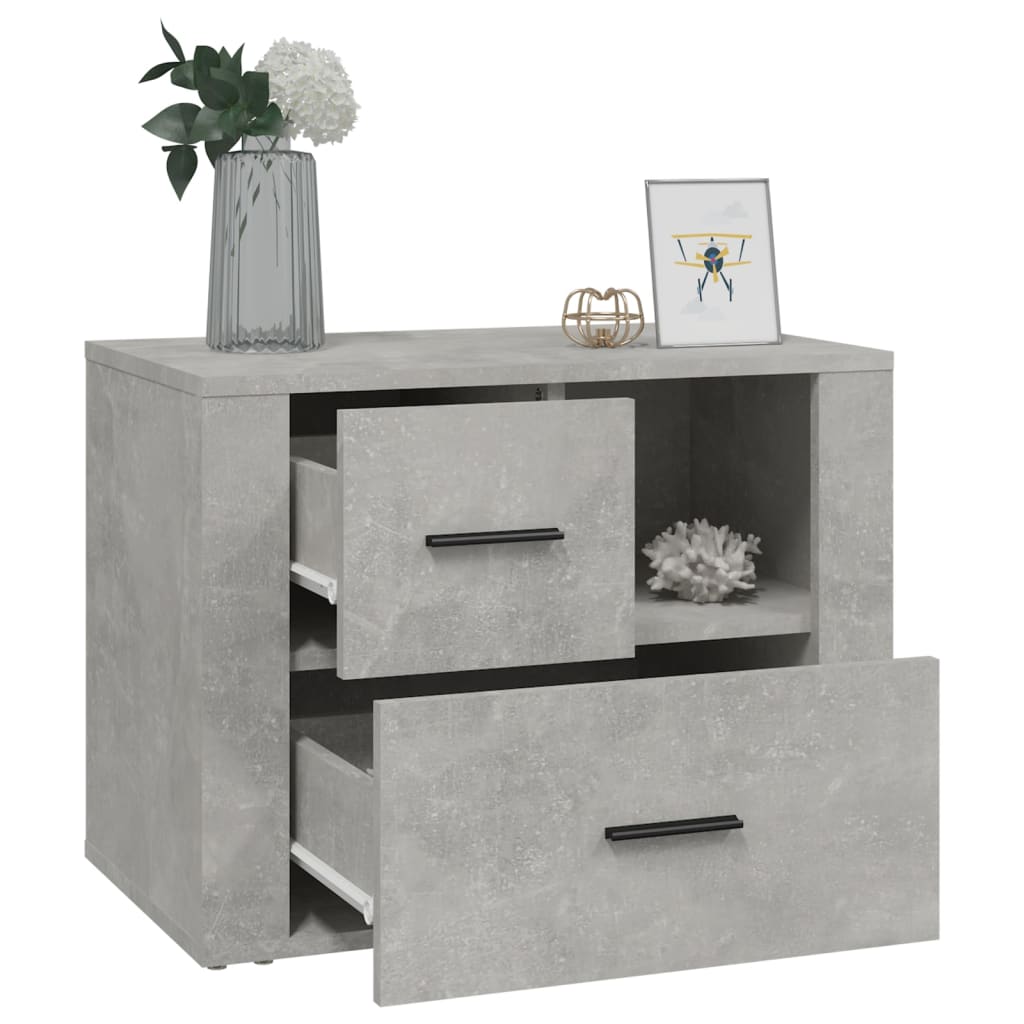 betonszürke szerelt fa éjjeliszekrény 60 x 36 x 45 cm