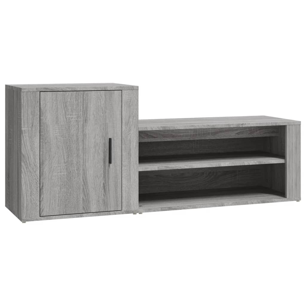 szürke sonoma színű szerelt fa cipősszekrény 130 x 35 x 54 cm