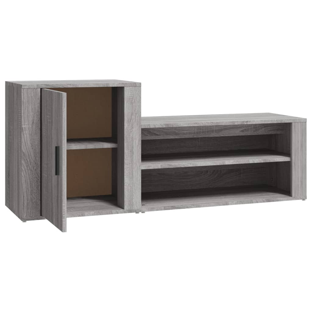 szürke sonoma színű szerelt fa cipősszekrény 130 x 35 x 54 cm