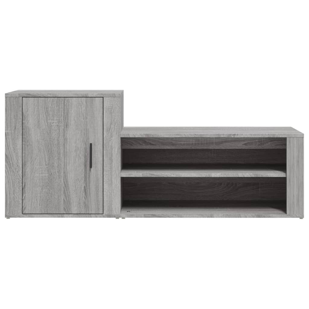 szürke sonoma színű szerelt fa cipősszekrény 130 x 35 x 54 cm