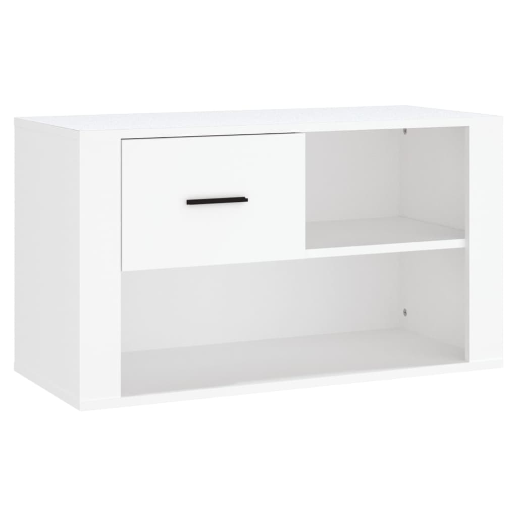 fehér szerelt fa cipősszekrény 80x35x45 cm