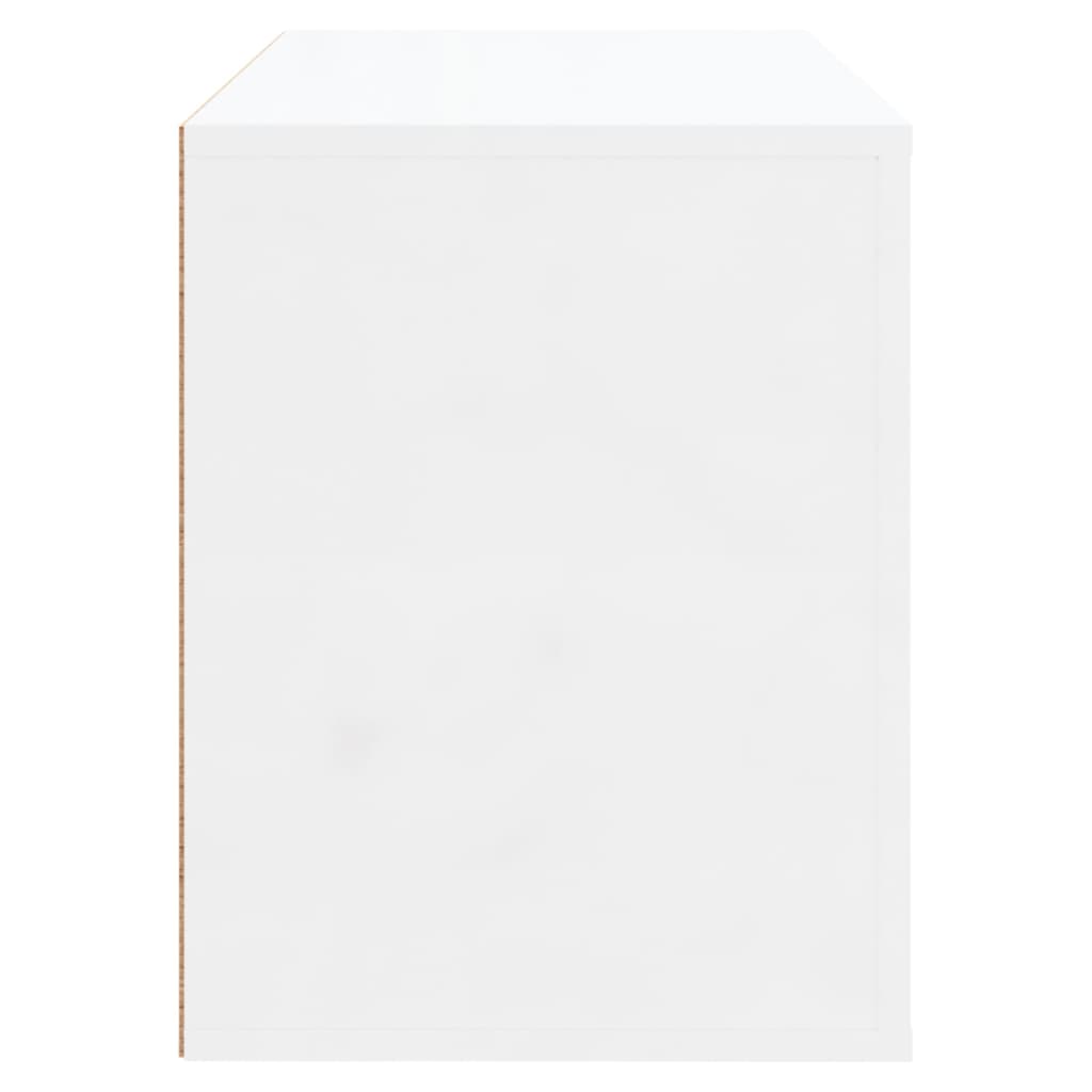magasfényű fehér szerelt fa cipőszekrény 80 x 35 x 45 cm