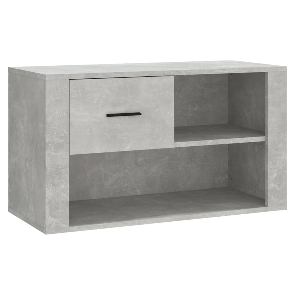 betonszürke szerelt fa cipőszekrény 80x35x45 cm