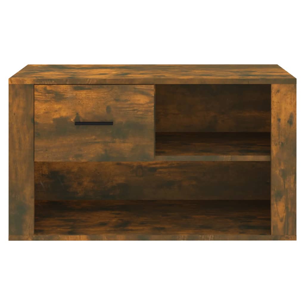 füstös tölgy színű szerelt fa cipősszekrény 80x35x45 cm