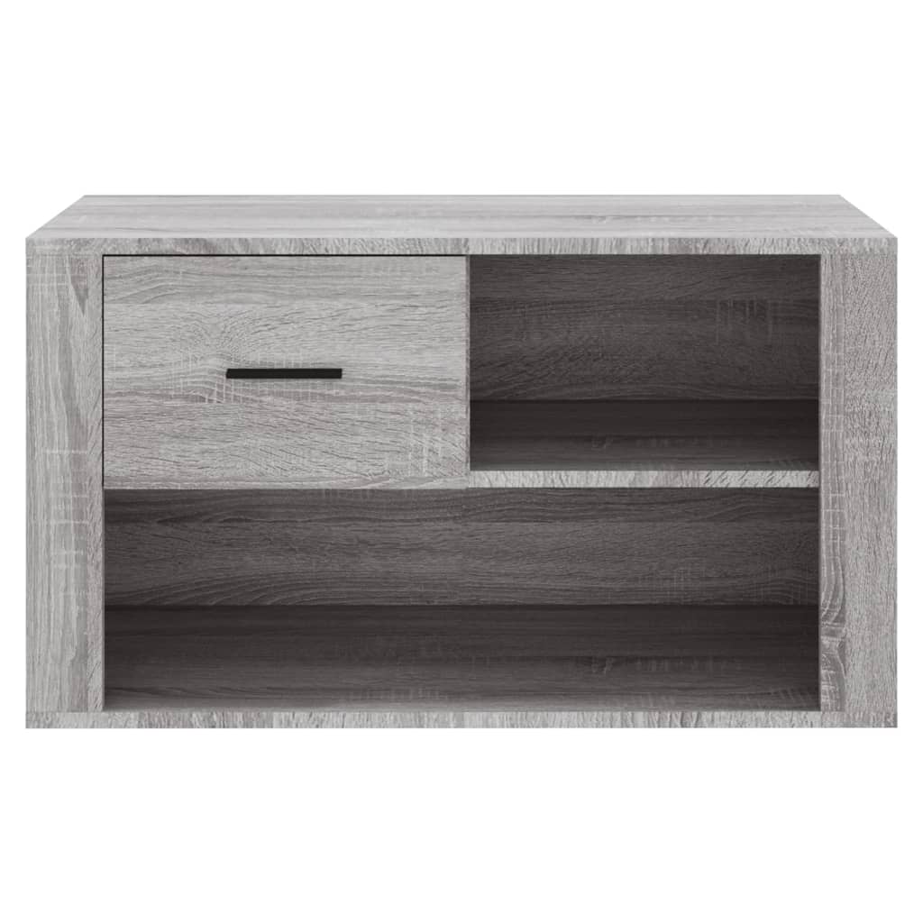 szürke sonoma színű szerelt fa cipősszekrény 80x35x45 cm