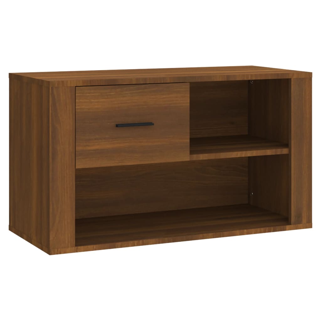 barna tölgy színű szerelt fa cipősszekrény 80x35x45 cm