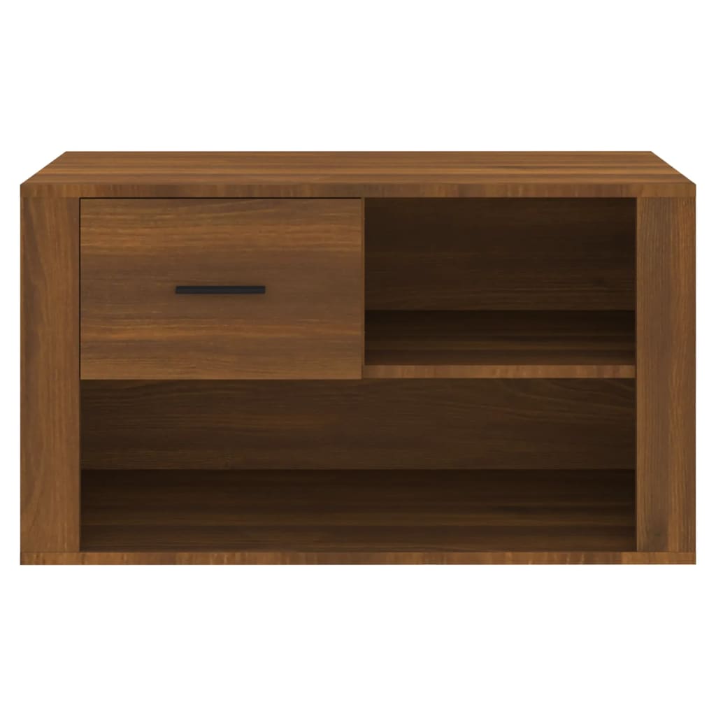 barna tölgy színű szerelt fa cipősszekrény 80x35x45 cm